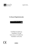 16-Kanal Digitalrekorder Installationsanleitung Installation Guide