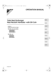 OPERATION MANUAL Total Heat Exchanger Heat Reclaim