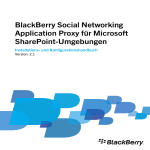 BlackBerry Social Networking Application Proxy für Microsoft