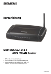 Kurzanleitung SIEMENS SL2-141-I ADSL WLAN Router