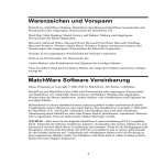 Warenzeichen und Vorspann MatchWare Software Vereinbarung