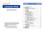 Instruction manual for Lumitester PD-20N-de