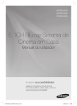Samsung Blu-ray 5.1 Canais Home Cinema HT-BD1250 manual de utilizador