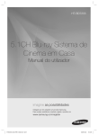 Samsung Blu-ray 5.1 Canais Home Cinema HT-BD7255 manual de utilizador
