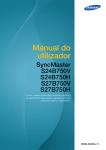 Samsung Monitor LCD LS24B750VS/XA de 24" manual de utilizador