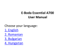 E-Boda Essential A700 User Manual Choose your language: 1