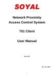 Network Proximity Access Control System 701 Client User Manual