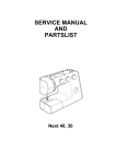 SERVICE MANUAL AND PARTSLIST - Masini de cusut casnice