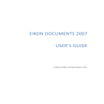 EIKON DOCUMENTS 2007 USER'S GUIDE