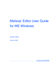 MATISSE Editor User Guide for MS Windows