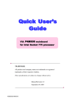 Quick User's Guide Quick User's Guide