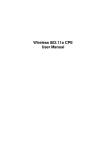 Wireless 802.11a CPE User Manual