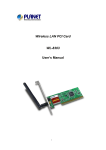 Wireless LAN PCI Card WL-8303 User's Manual