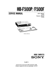 Sony HB-F500 service manual part 1