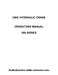 UNIC HYDRAULIC CRANE OPERATORS MANUAL 500 SERIES