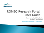 ROMEO Research Portal User Guide