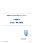 T-Res User Guide - Department of Physical Therapy