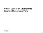A User's Guide to the City of Barrie's Department Performance Plans