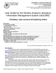 User Guide for the Genetic Analysis Laboratory Information