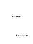 WEB TABLET USER GUIDE ¡V TABLE OF CONTENTS