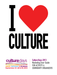 Culture Days 2013 Marketing User Guide FOR ACTIVITY