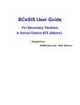 BCeSIS User Guide - School District 70