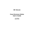 BC OnLine Court Services Online User's Guide