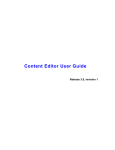 Content Editor User Guide