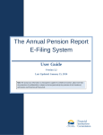 Annual Pensions Report E-Filing System User Guide