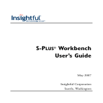 S-PLUS Workbench User's Guide - Department of Mathematics and