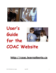 User's Guide for the COAC Website