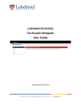 Lakehead University Curriculum Navigator User Guide