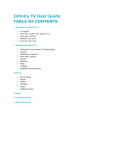 Infinity TV User Guide TABLE OF CONTENTS