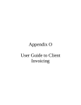 Appendix O - User Guide to Client Invoicing