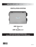 Venmar HRV Solo 2.4 and ERV Quattro 2.4 Instal. and User Guide