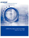 CDSX Procedures and User Guide (Release 6.0)