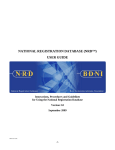 NATIONAL REGISTRATION DATABASE (NRD™) USER GUIDE