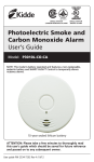 Photoelectric Smoke and Carbon Monoxide Alarm User's Guide