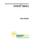 HYSYS User Guide - University of Alberta