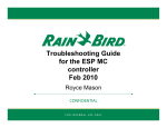 Troubleshooting Guide for the ESP MC controller Feb 2010
