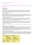 Tips for Working with RNA and Troubleshooting