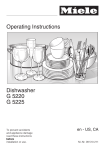 Operating Instructions Dishwasher G 5220 G 5225