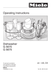 Operating Instructions Dishwasher G 5670 G 5675