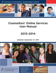Counsellors' Online Services User Manual 2013–2014