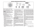 DRYER OPERATING INSTRUCTIONS