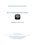 Wireless Connection Installation Manual BlackBerry Curve (5.0)