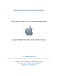 Wireless Connection Installation Manual Apple iOS (iPad, iPhone