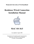 Residence Wired Connection Installation Manual MAC OS 10.5