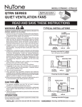 NuTone QTRN090C & QTRN110C Installation Manual (99043638D