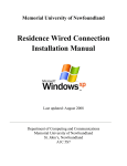 Residence Wired Connection Installation Manual